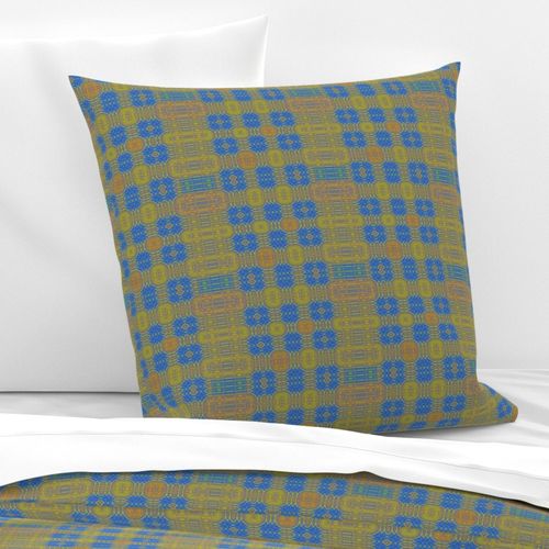 Medallion Plaid in Blue & Gold