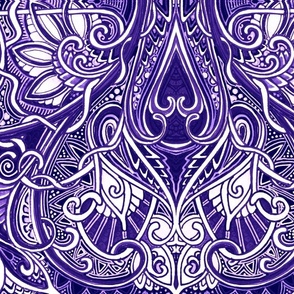 In a Purple Paisley Tangle (monochrome)
