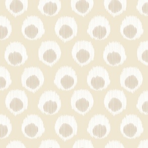 medium ikat neutral double dot ikat - warm silver gray off white cream and white