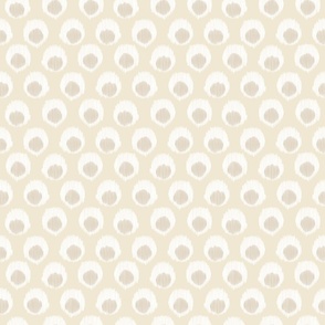 small ikat neutral double dot - warm silver gray off white cream and white