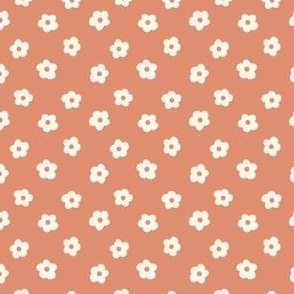 MINI Boho Fall Floral fabric - boho neutral flower 2in