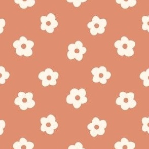 XSMALL Boho Fall Floral fabric - boho neutral flower 4in