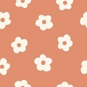SMALL Boho Fall Floral fabric - boho neutral flower 6in