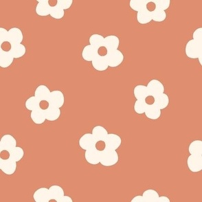 MEDIUM Boho Fall Floral fabric - boho neutral flower 8in