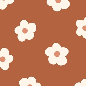 JUMBO Boho Fall Floral - apricot boho neutral flower