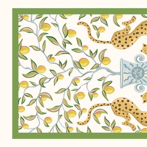 la dolce vita leopard tea towel/green