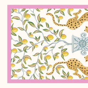 la dolce vita leopard tea towel/pink