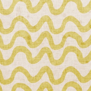 Tropical Wiggly Lines Lime Beige