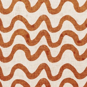 Tropical Wiggly Lines Orange Beige