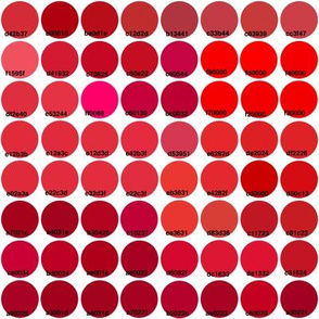 just red color chart on a swatch