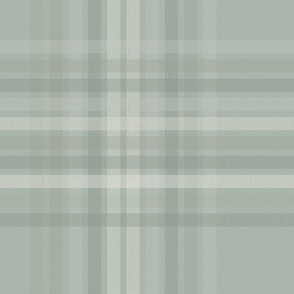 White Traditional Check Wallpaper in Sage Green