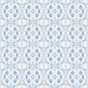 Blue Watercolor Dots Mirrored 