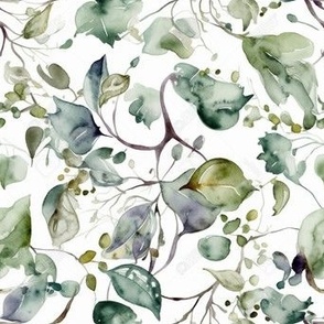 Watercolor Vine Leaves 2