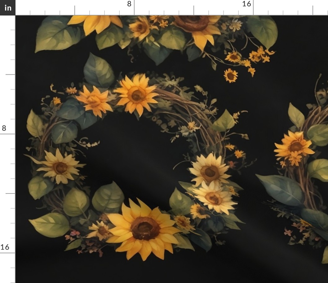 Sunflower floral wreath