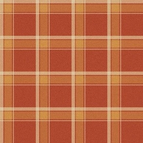 MEDIUM Autumn plaid fabric - holiday rust orange yellow plaid check tartan 8in