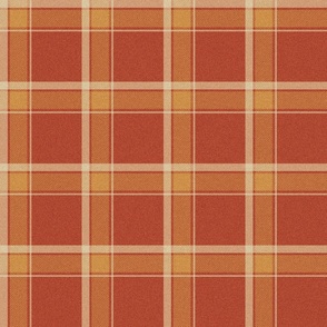 JUMBO Autumn plaid fabric - holiday rust orange yellow plaid check tartan