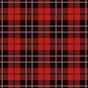 XSMALL Christmas plaid fabric - red and black tartan check plaid design 4in