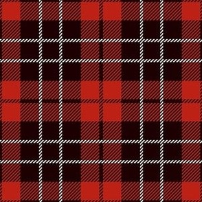 SMALL Christmas plaid fabric - red and black tartan check plaid design 6in
