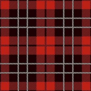 MEDIUM Christmas plaid fabric - red and black tartan check plaid design 8in