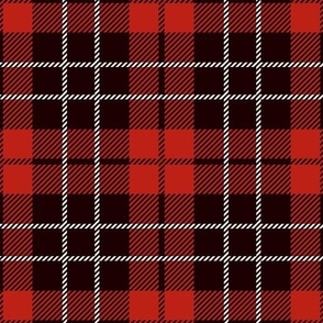 LARGE Christmas plaid fabric - red and black tartan check plaid design 10in