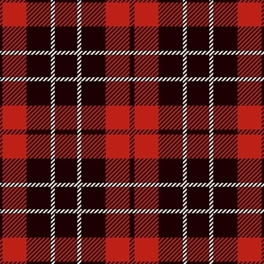 JUMBO Christmas plaid fabric - red and black tartan check plaid design