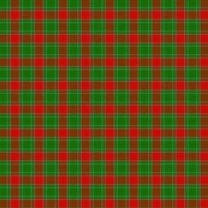 MINI Green and Red Christmas plaid fabric - tartan check plaid design 2in