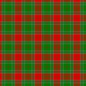 XSMALL Green and Red Christmas plaid fabric - tartan check plaid design 4in