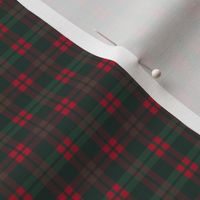 XSMALL Green and Red plaid fabric - traditional classic green tartan christmas tree plaid 4in