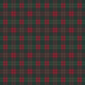 XSMALL Green and Red plaid fabric - traditional classic green tartan christmas tree plaid 4in