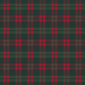 SMALL Green and Red plaid fabric - traditional classic green tartan christmas tree plaid 6in