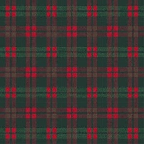 MEDIUM Green and Red plaid fabric - traditional classic green tartan christmas tree plaid 8in