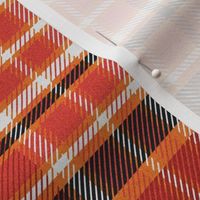 XLARGE Halloween check plaid fabric - tartan orange and black check plaid 12in