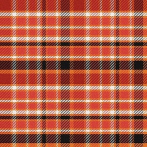 XLARGE Halloween check plaid fabric - tartan orange and black check plaid 12in