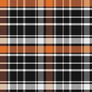 MEDIUM Halloween plaid fabric - orange and black classic halloween check design 8in