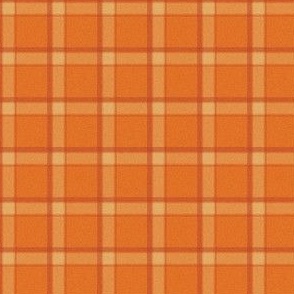 XSMALL October plaid fabric - halloween orange plaid check tartan design 4in