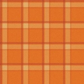 SMALL October plaid fabric - halloween orange plaid check tartan design 6in