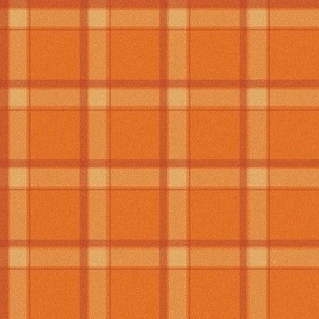MEDIUM October plaid fabric - halloween orange plaid check tartan design 8in