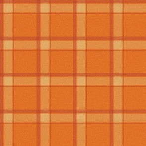 LARGE October plaid fabric - halloween orange plaid check tartan design 10in