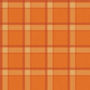 XLARGE October plaid fabric - halloween orange plaid check tartan design 12in