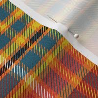 XLARGE October plaid fabric - holiday check orange yellow plaid tartan 12in