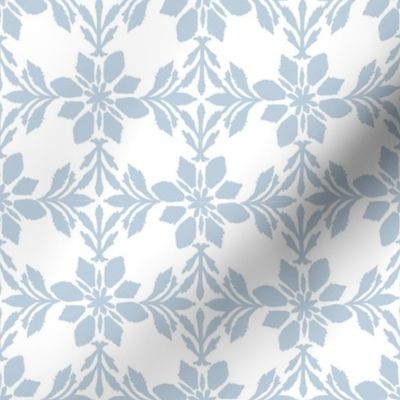 Symmetrical Winter Floral Snowflakes (Light Blue)