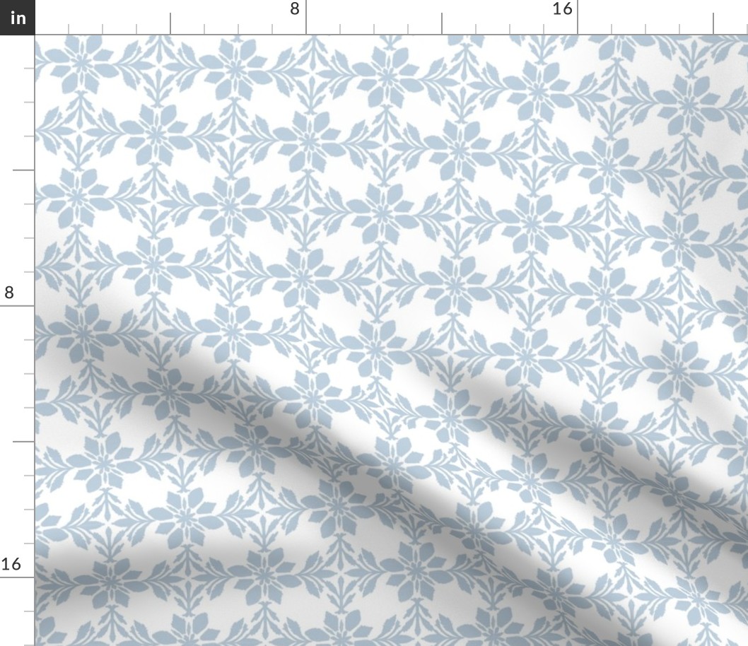 Symmetrical Winter Floral Snowflakes (Light Blue)