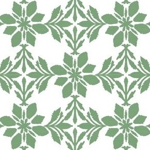 Symmetrical Floral Snowflakes (Green)