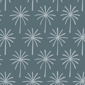 palm trees - french grey _ marble blue - fun tropical palms