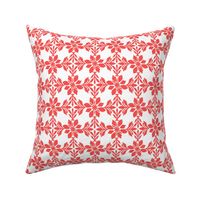 Symmetrical Floral Snowflakes (Bright Red)