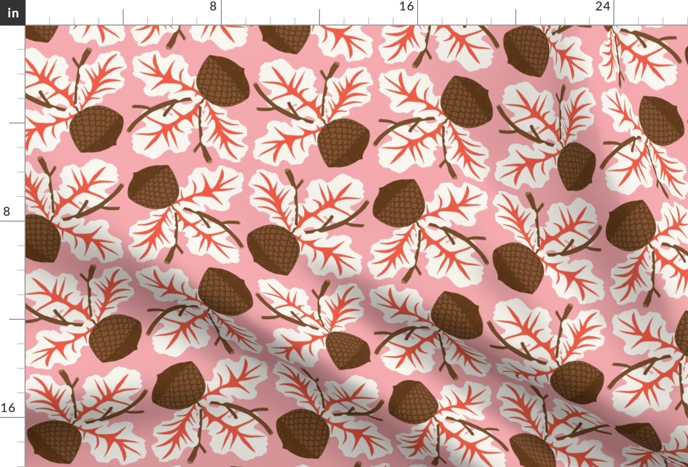 Woodland Acorn | Md Bubblegum Pink + Red