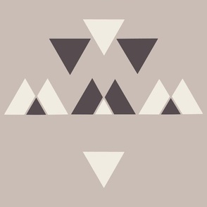triangles 02 - creamy white _ purple brown _ silver rust - hand drawn sparse geometric