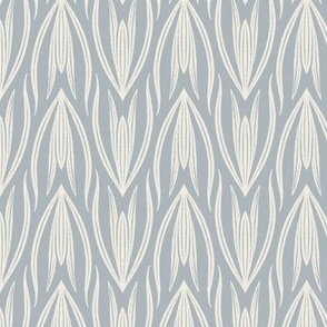 up and down - creamy white _ french grey blue - hand drawn geometric