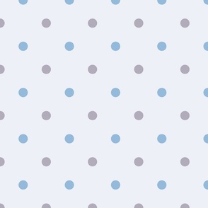 Large  Scale Polka Dots Blender Pattern in Baby Blue and Lavender Purple on Light Blue