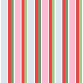 Thick Bold Preppy Candy Stripes 1 (red green pink light blue)